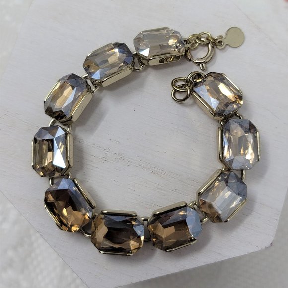 Sparkling Loft Bracelet Topaz Rhinestones 7" Long - Picture 3 of 7